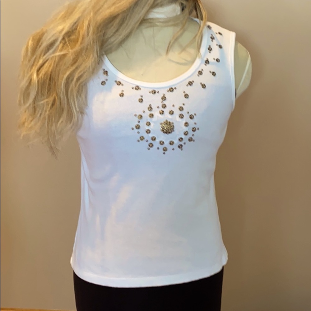 White beaded Tank